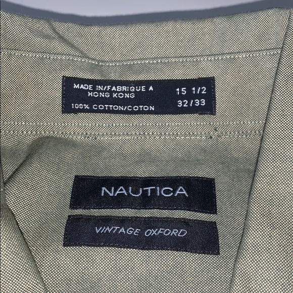 Nautica Men’s Olive Green Dress Shirt - Picture 5 of 8